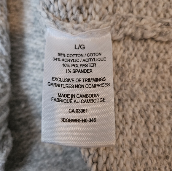 Wind River Nordic Fair Isle Cable Knit sweater warm oatmeal grey L fits like M - Picture 9 of 13